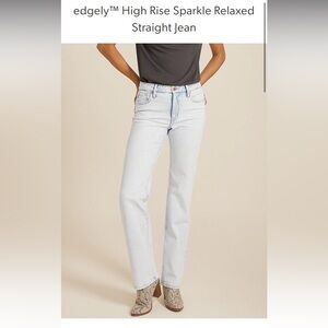 NWOT - edgely™ High Rise Sparkle Relaxed
Straight Jean